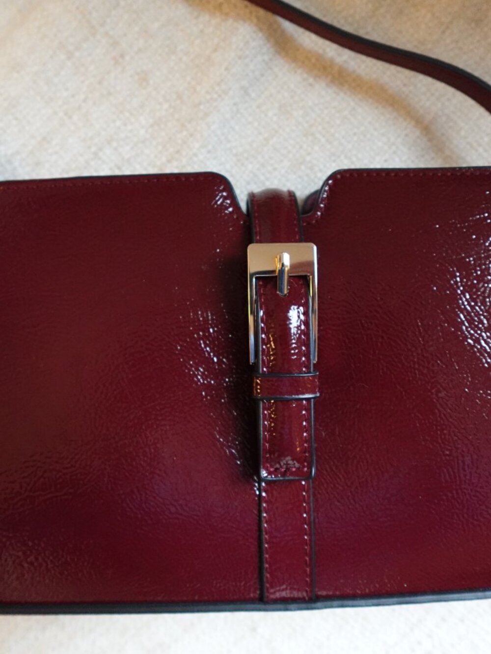 H&M Burgund Patent Leather Shoulder Bag - Picture 3 of 8